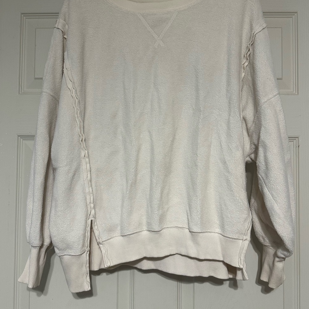 American Eagle Outfitters Cream Crew Neck Sweater